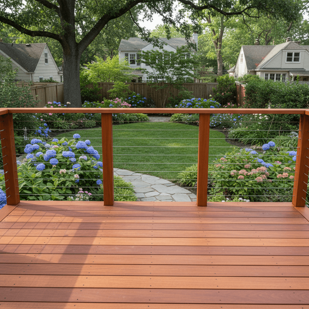 Custom deck installation with modern design